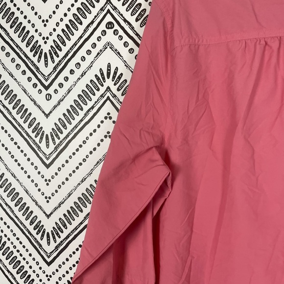 LL Bean Pink 3/4 Sleeve Drawstring Shift Dress XL - Picture 8 of 8